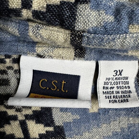 Vintage Button Up Shirt‎ Womens Size 3X Plus Southwestern Cowboy Thick Festival - Picture 6 of 8